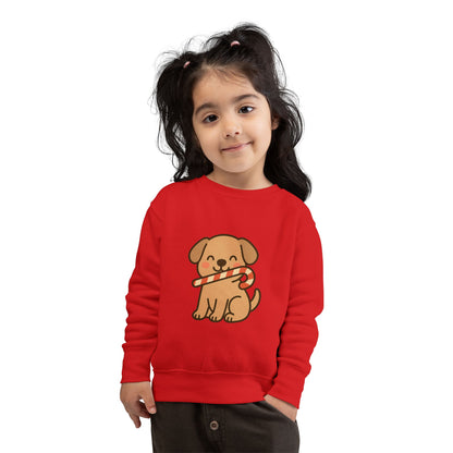 Dog Candy Cane Christmas Toddler Sweatshirt
