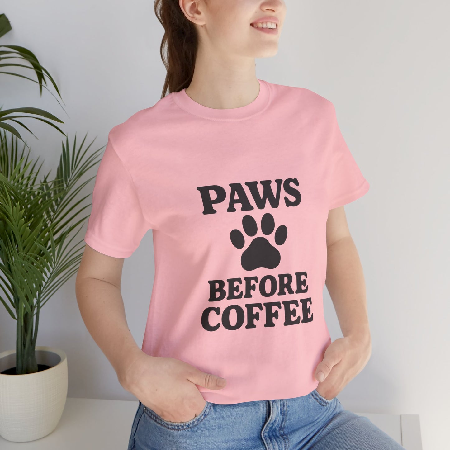 Paws Before Coffee Unisex Jersey Short Sleeve Tee T-shirt