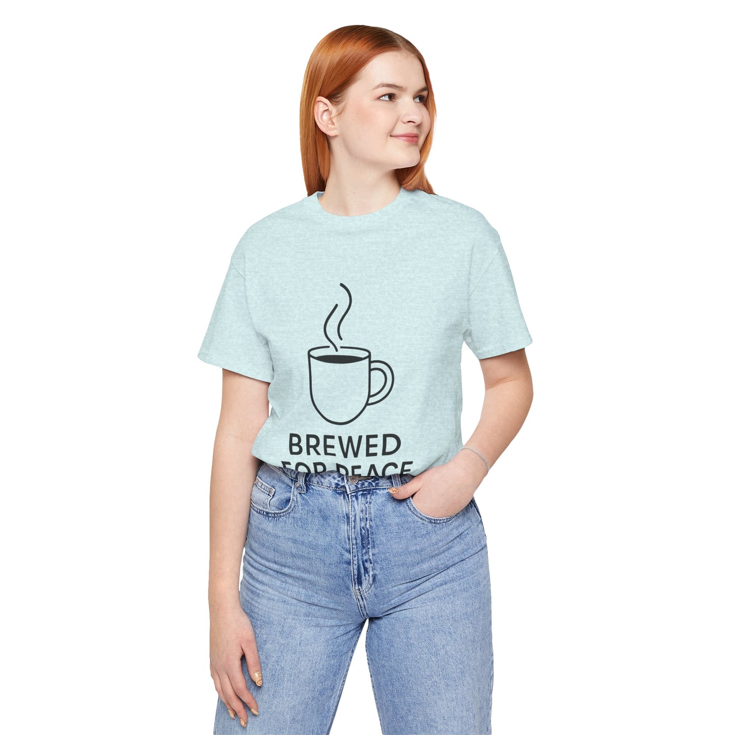 Brewed For Peace Coffee Humor Unisex Jersey Short Sleeve Tee T-shirt