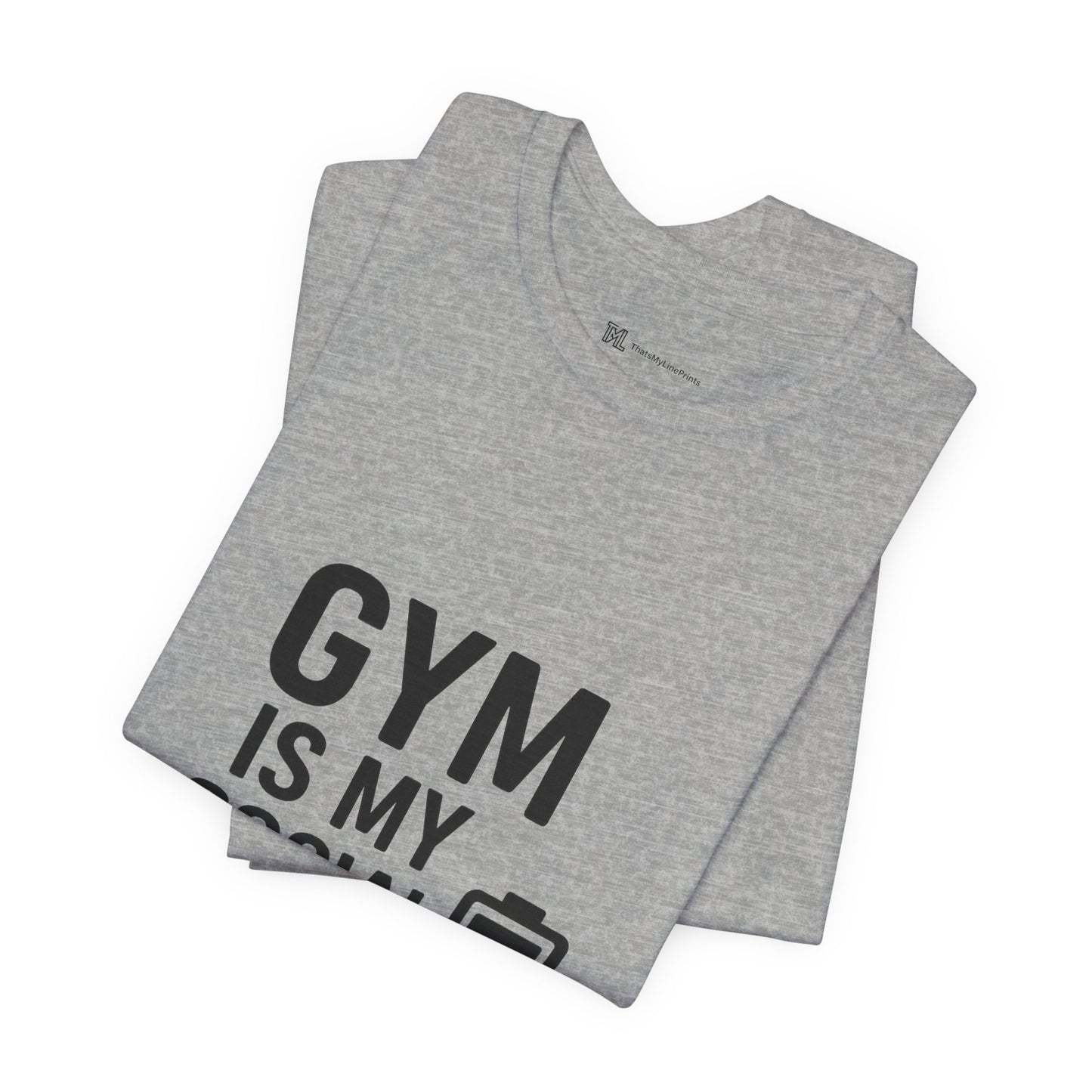 Gym Is My Social Battery Bar Unisex Jersey Short Sleeve Tee T-shirt