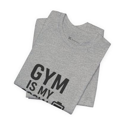 Gym Is My Social Battery Bar Unisex Jersey Short Sleeve Tee T-shirt