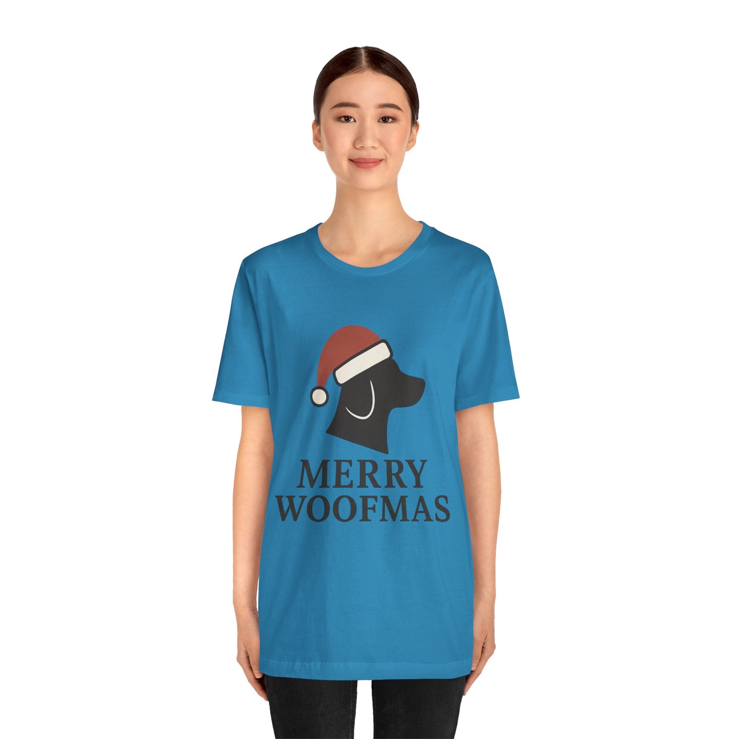 Merry Woofmas Christmas Unisex Jersey Short Sleeve Tee T-shirt
