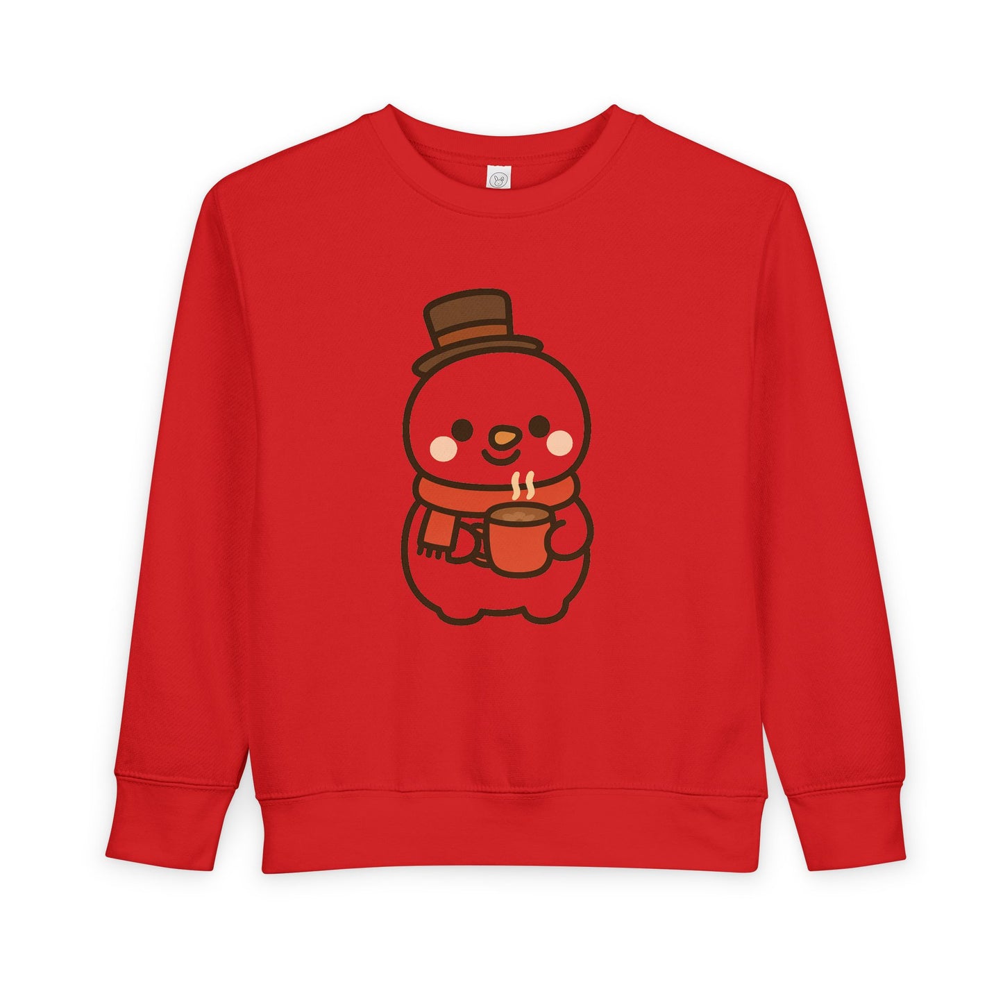 Snowman Drinking Hot Choco Toddler Sweatshirt