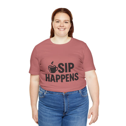 Sip Happens Minimal Edition Unisex Jersey Short Sleeve Tee T-shirt