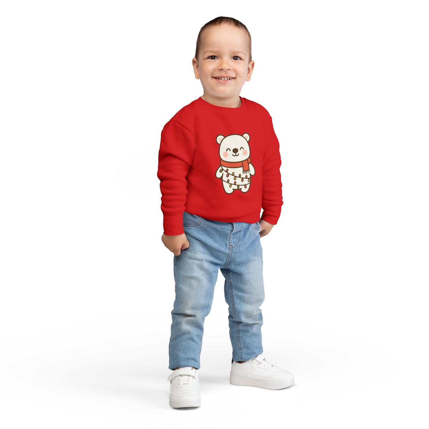 Polar Bear With Lights ChristmasToddler Sweatshirt