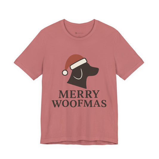Merry Woofmas Christmas Unisex Jersey Short Sleeve Tee T-shirt