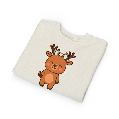 Reindeer Decorated With Lights Christmas Toddler Sweatshirt