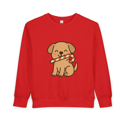 Dog Candy Cane Christmas Toddler Sweatshirt