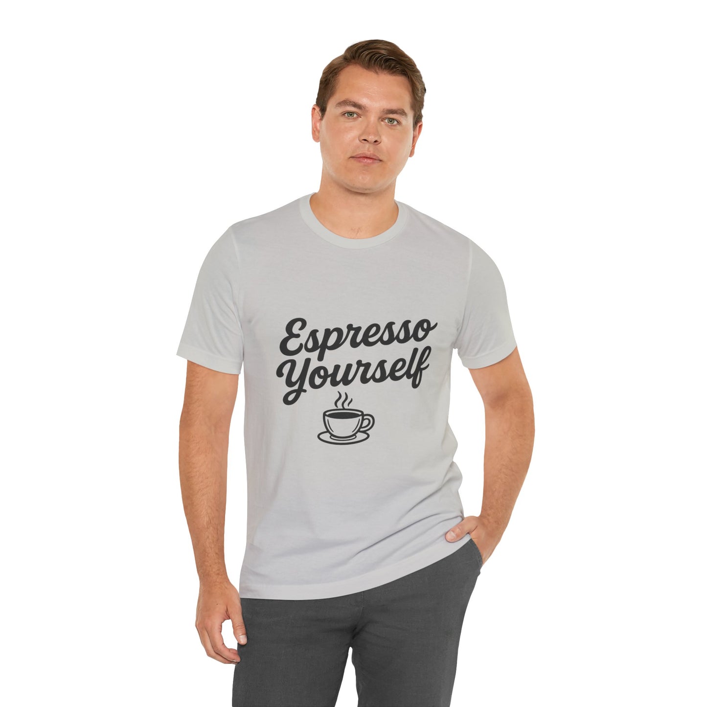 Espresso Yourself Coffee Cup Illustrated Unisex Jersey Short Sleeve Tee T-shirt