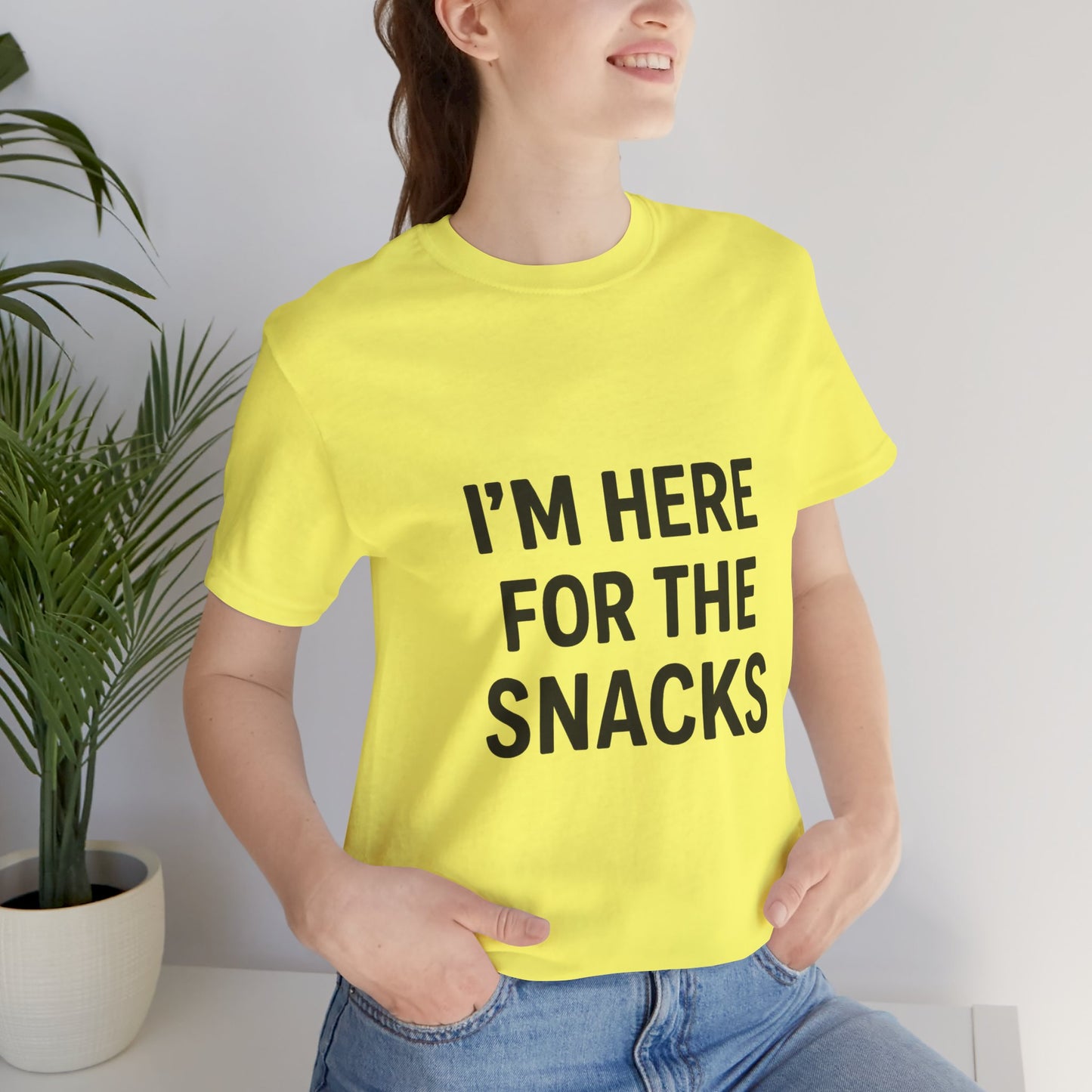I'm Here For The Snacks Unisex Jersey Short Sleeve Tee T-shirt