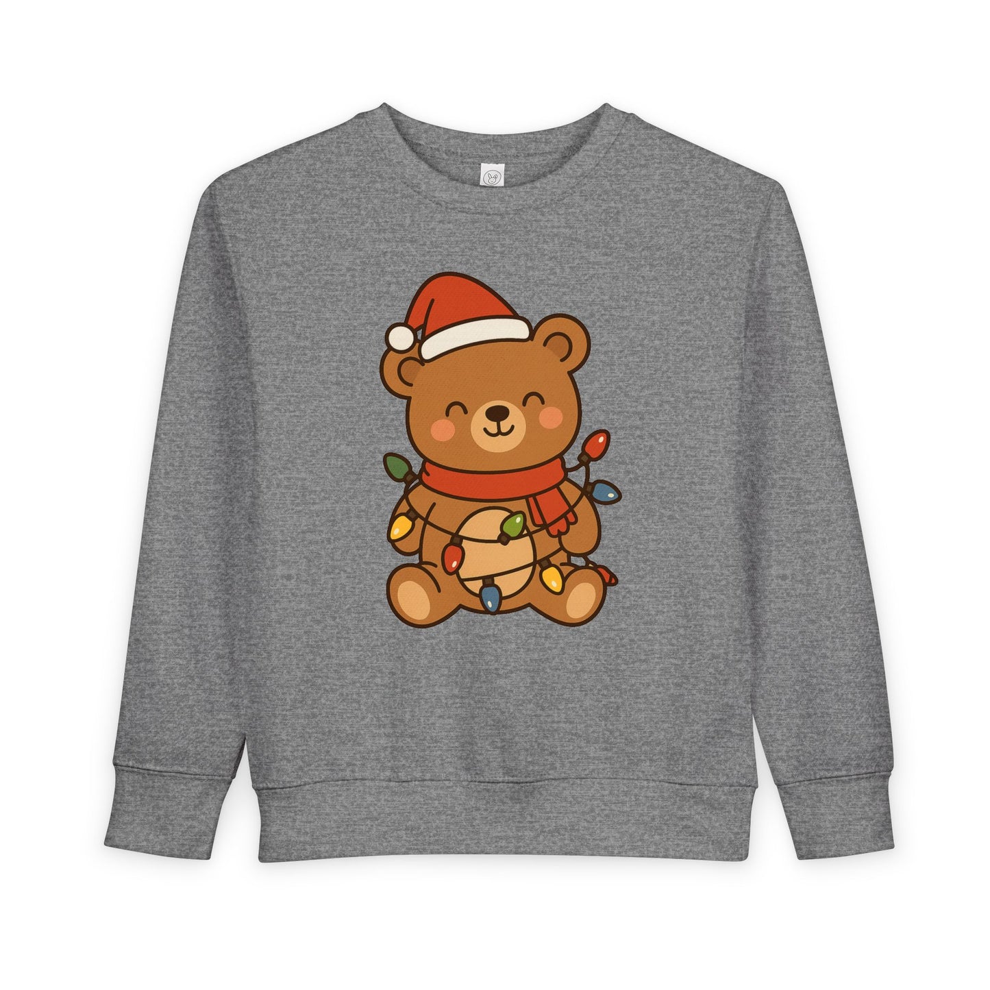 Teddy Bear With Christmas Lights And Hat Toddler Sweatshirt