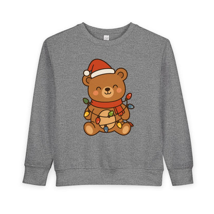 Teddy Bear With Christmas Lights And Hat Toddler Sweatshirt
