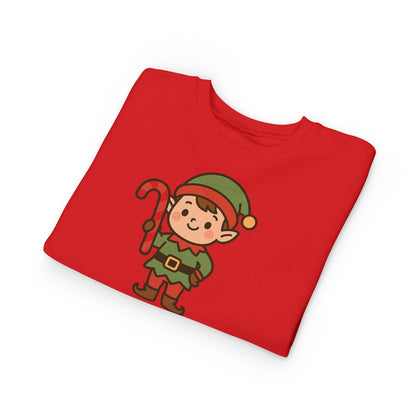Candy Cane Christmas Elf Toddler Sweatshirt