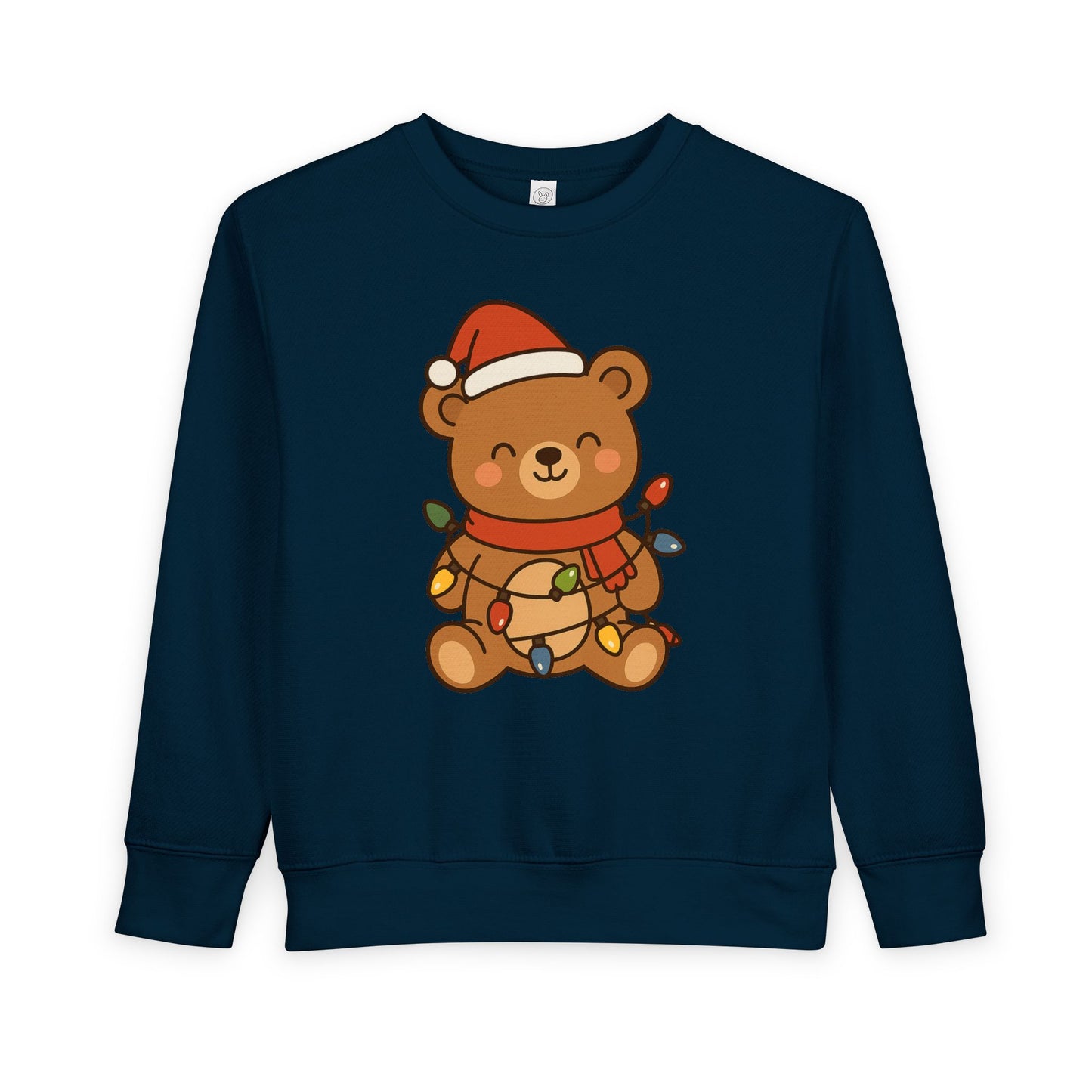 Teddy Bear With Christmas Lights And Hat Toddler Sweatshirt