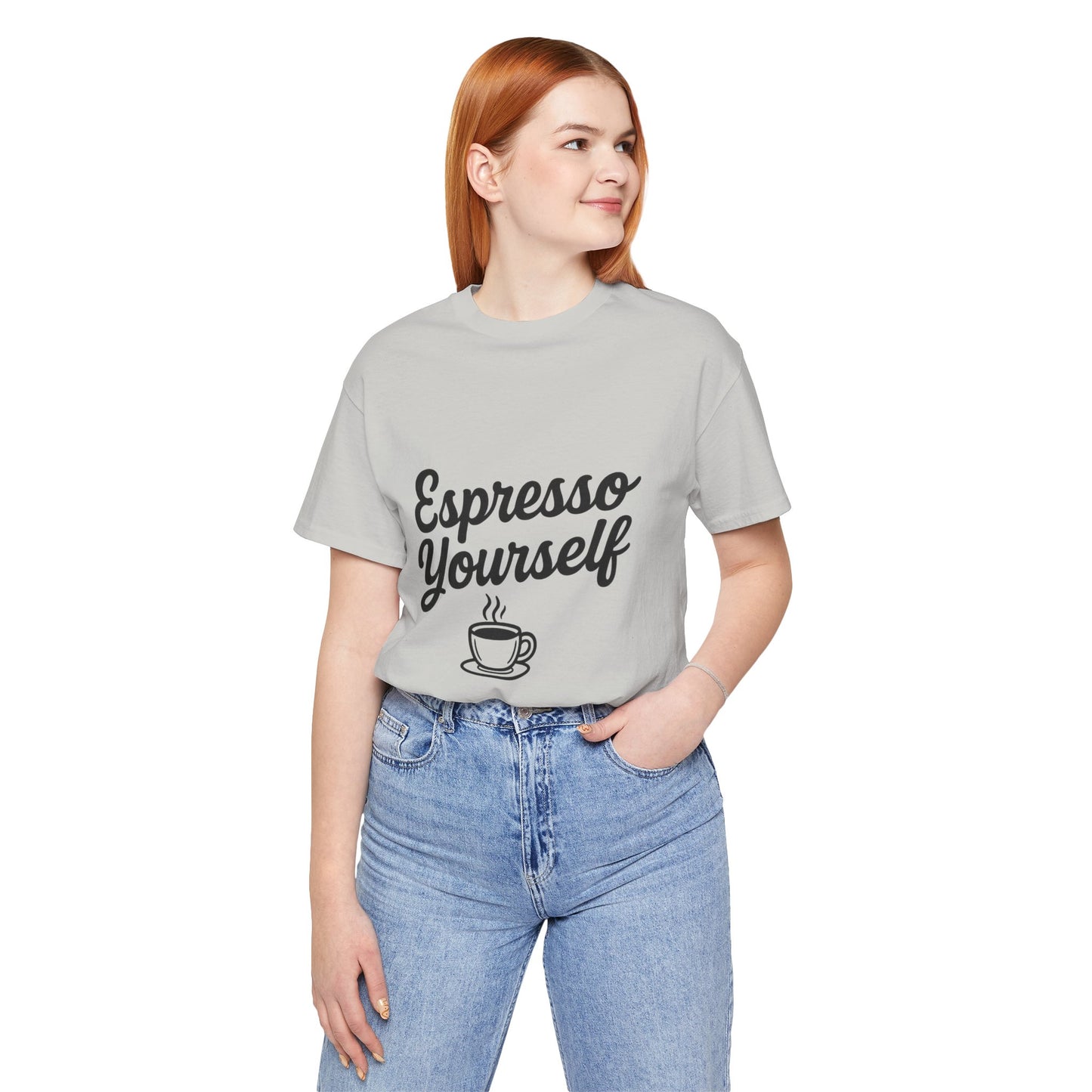 Espresso Yourself Coffee Cup Illustrated Unisex Jersey Short Sleeve Tee T-shirt