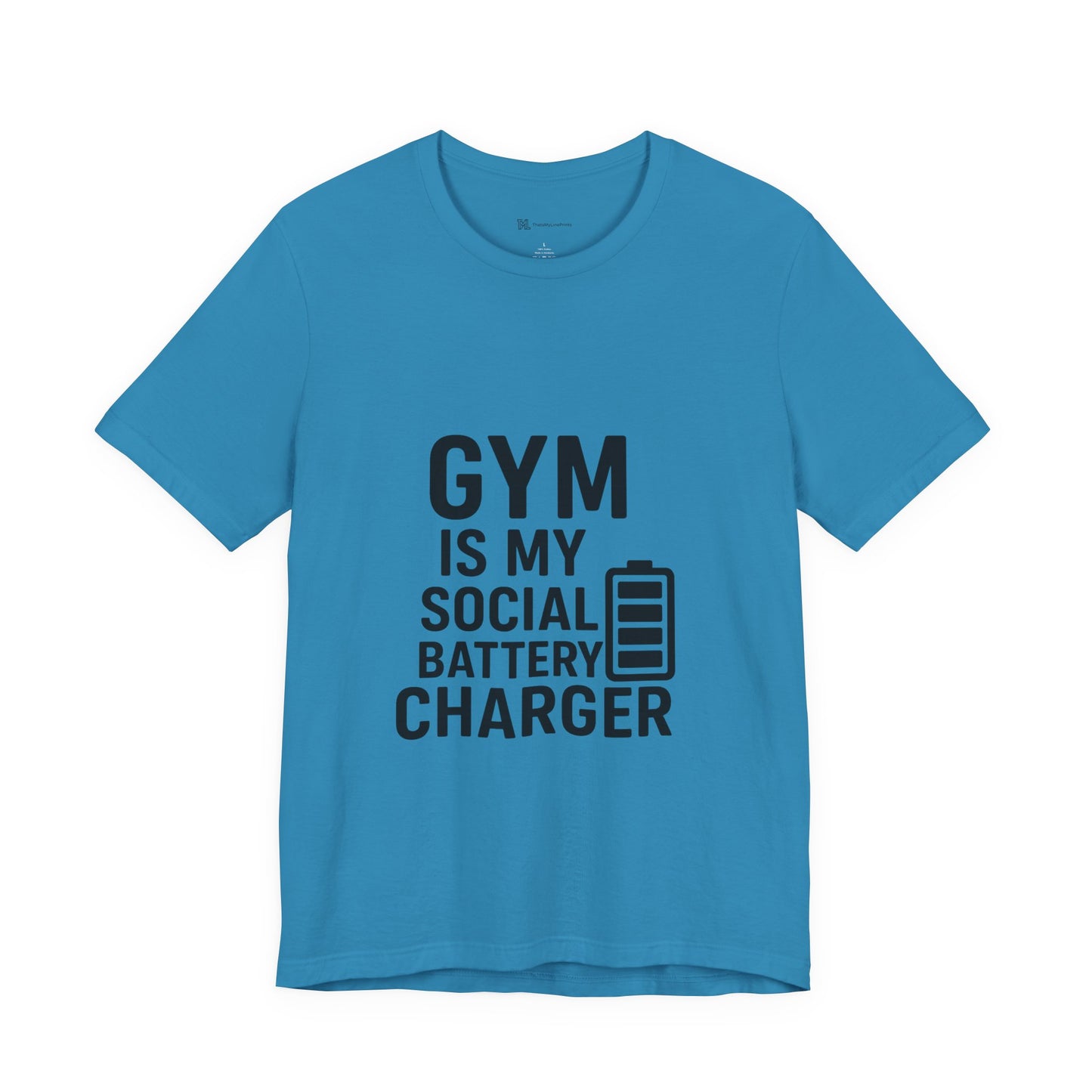 Gym Is My Social Battery Bar Unisex Jersey Short Sleeve Tee T-shirt