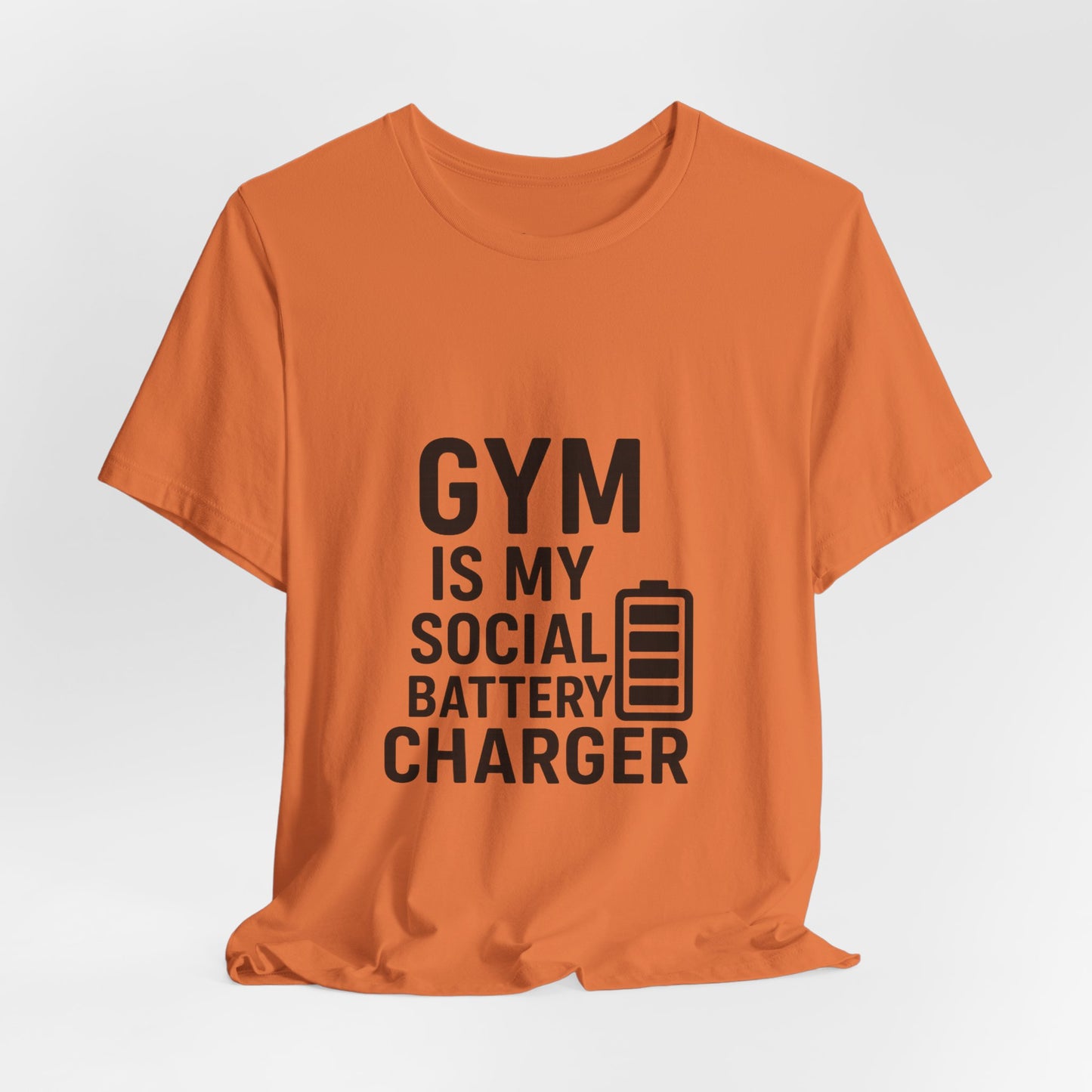Gym Is My Social Battery Bar Unisex Jersey Short Sleeve Tee T-shirt