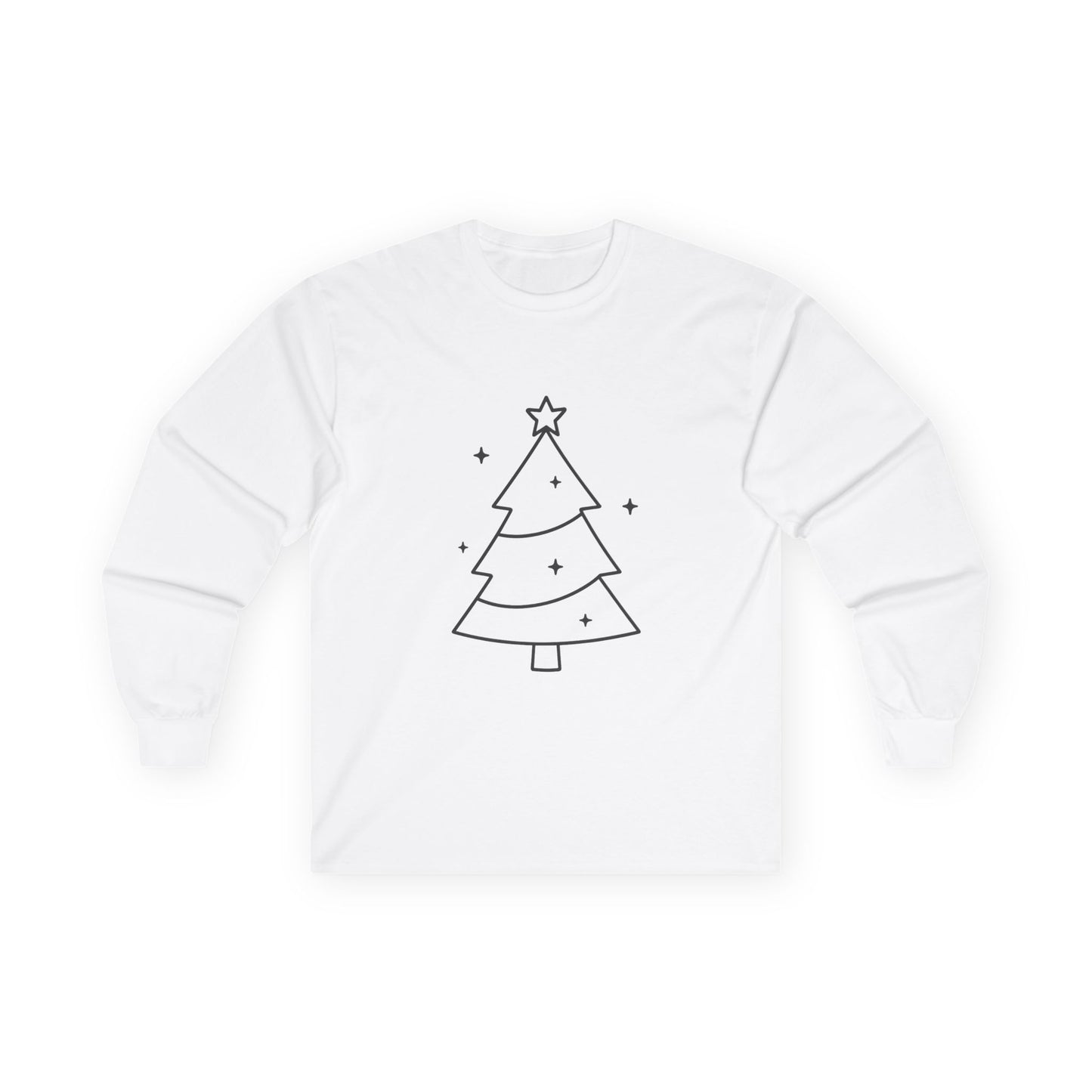 Minimal Design Christmas Tree Unisex Ultra Cotton Long Sleeve Tee