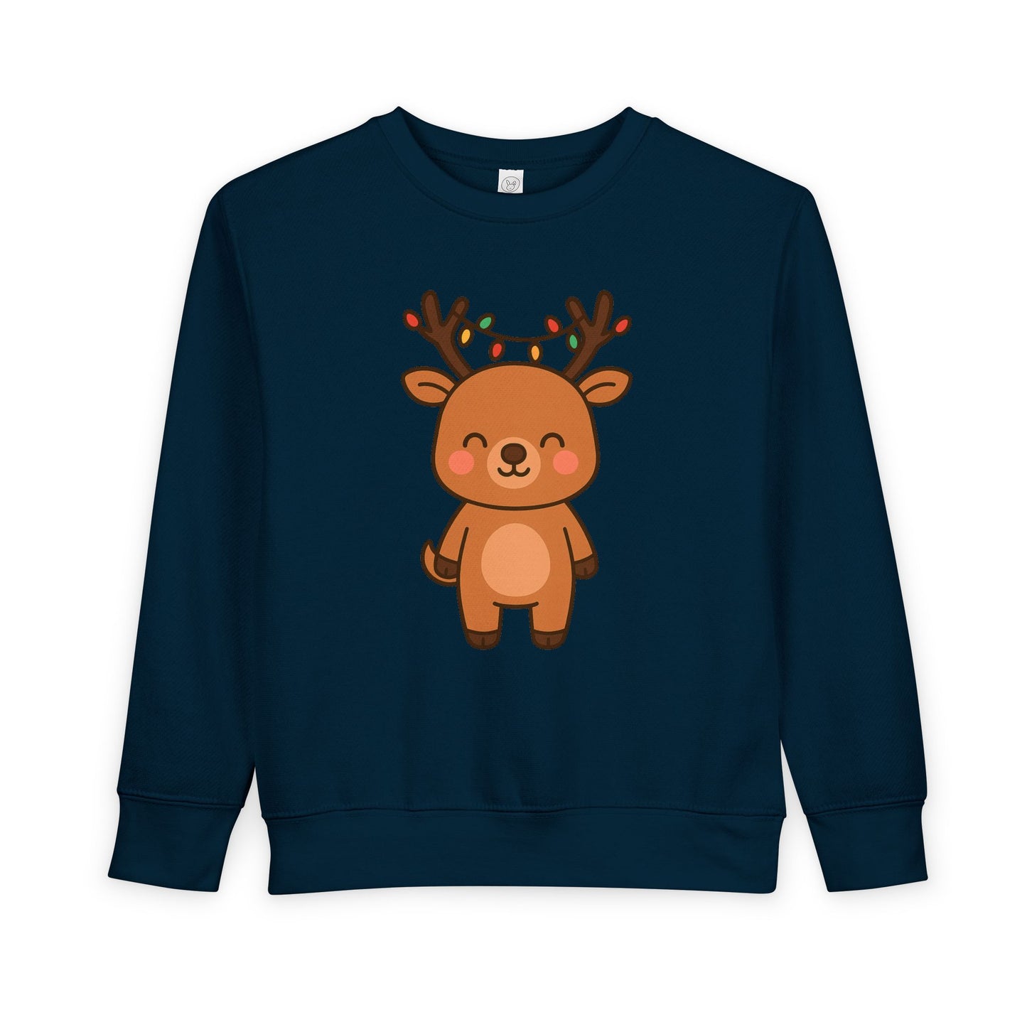 Reindeer Decorated With Lights Christmas Toddler Sweatshirt