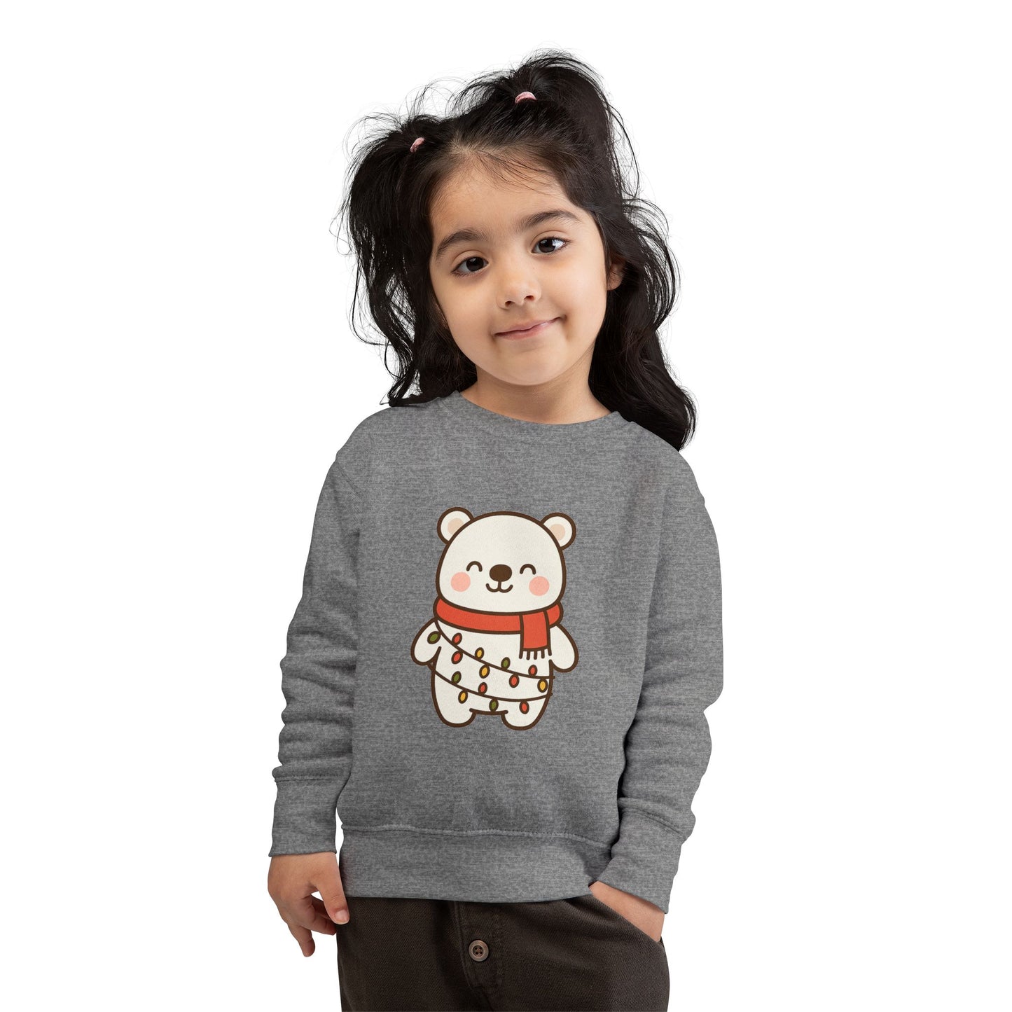 Polar Bear With Lights ChristmasToddler Sweatshirt