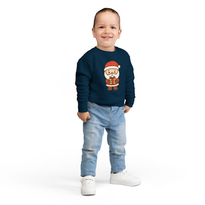 Baby Santa Holding Christmas Gift Toddler Sweatshirt