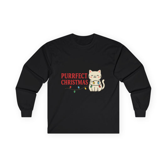 Purrfect Christmas Kitty Cat Unisex Ultra Cotton Long Sleeve Tee