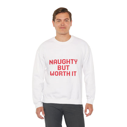 Naughty But Worth It Christmas Unisex Heavy Blend™ Crewneck Sweatshirt