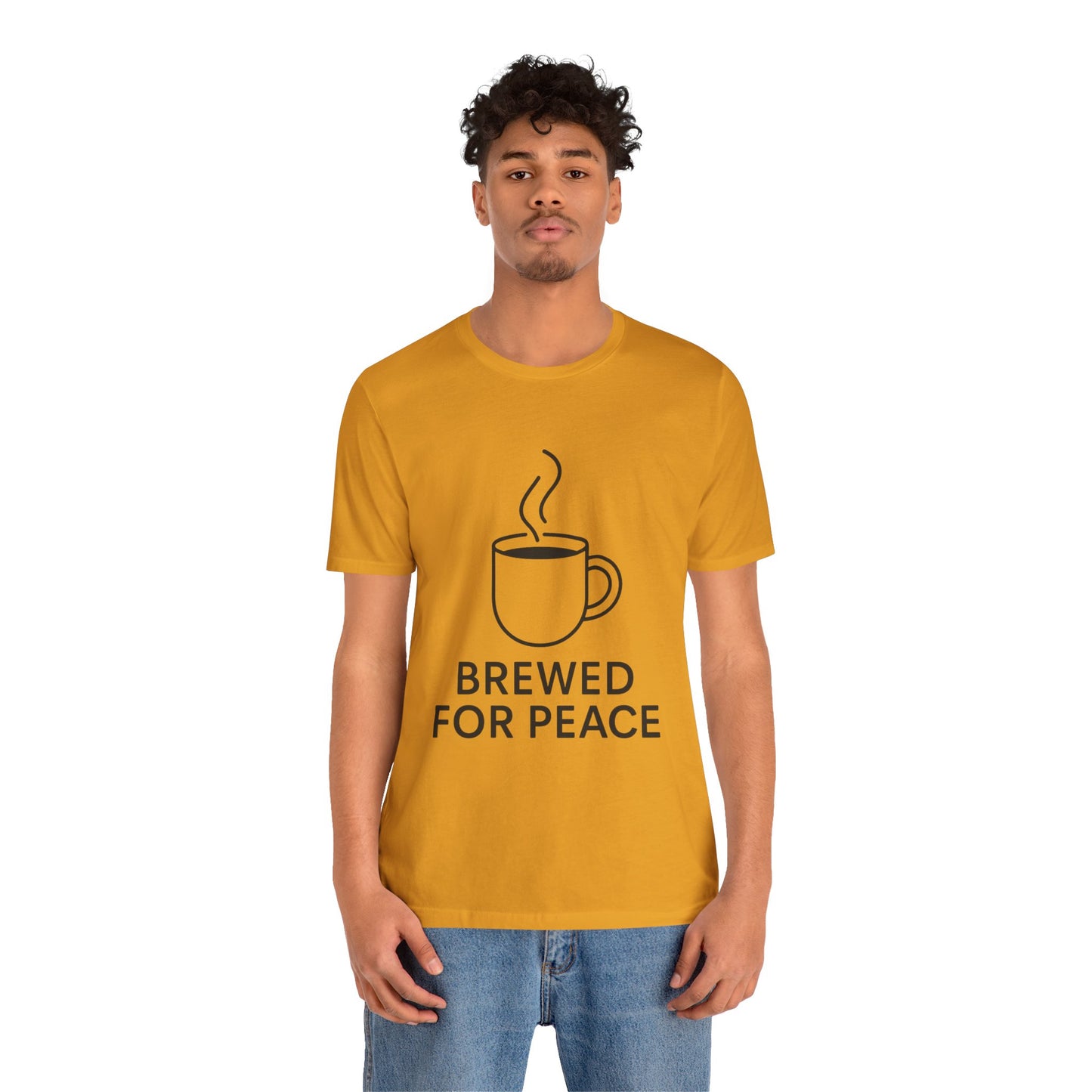 Brewed For Peace Coffee Humor Unisex Jersey Short Sleeve Tee T-shirt