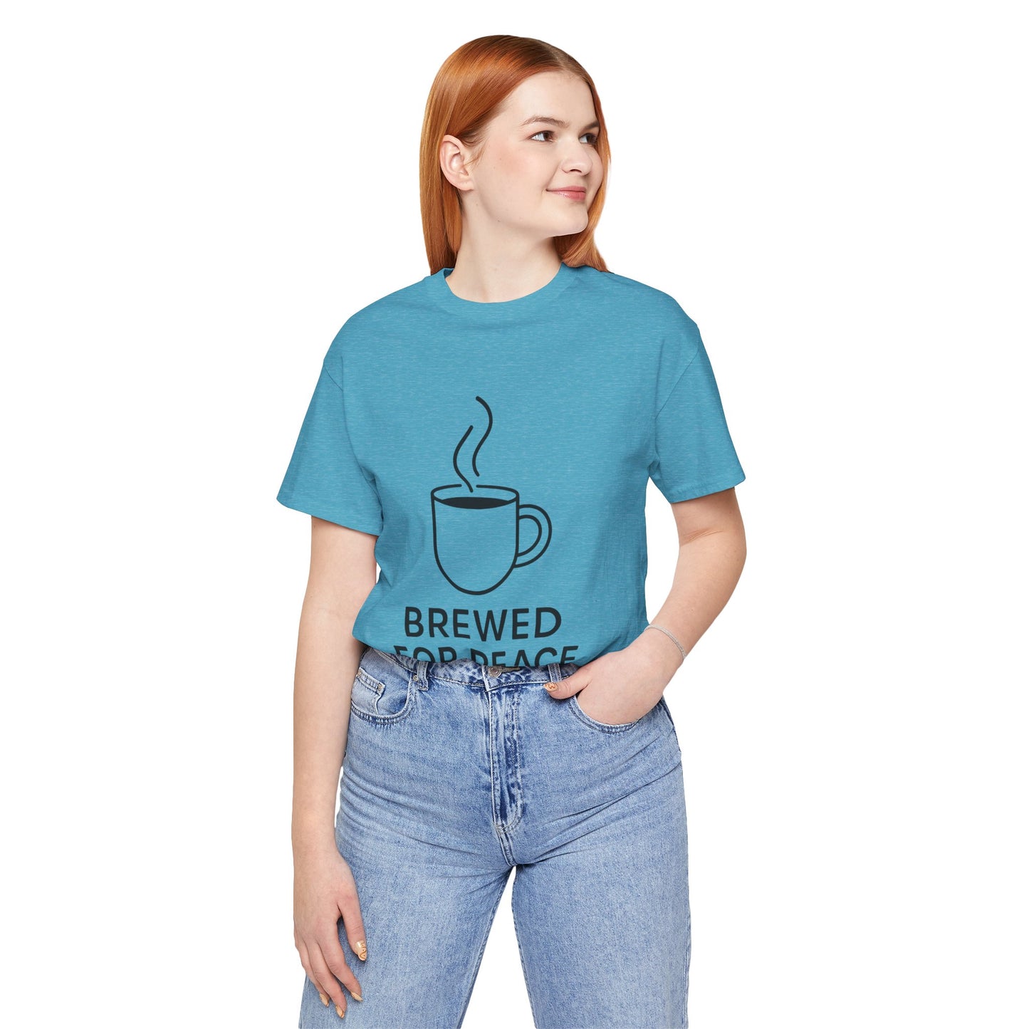 Brewed For Peace Coffee Humor Unisex Jersey Short Sleeve Tee T-shirt