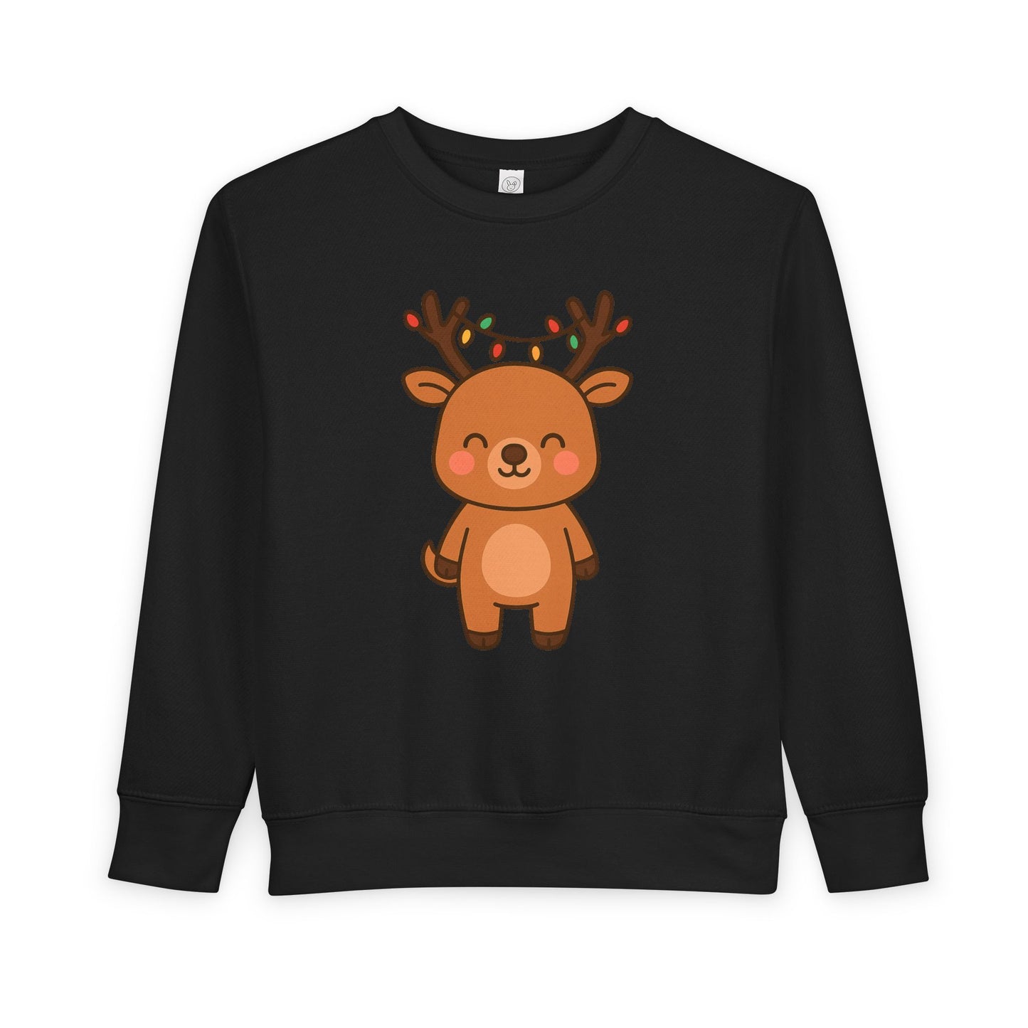 Reindeer Decorated With Lights Christmas Toddler Sweatshirt