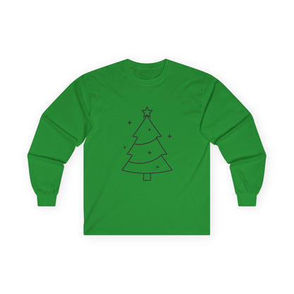 Minimal Design Christmas Tree Unisex Ultra Cotton Long Sleeve Tee