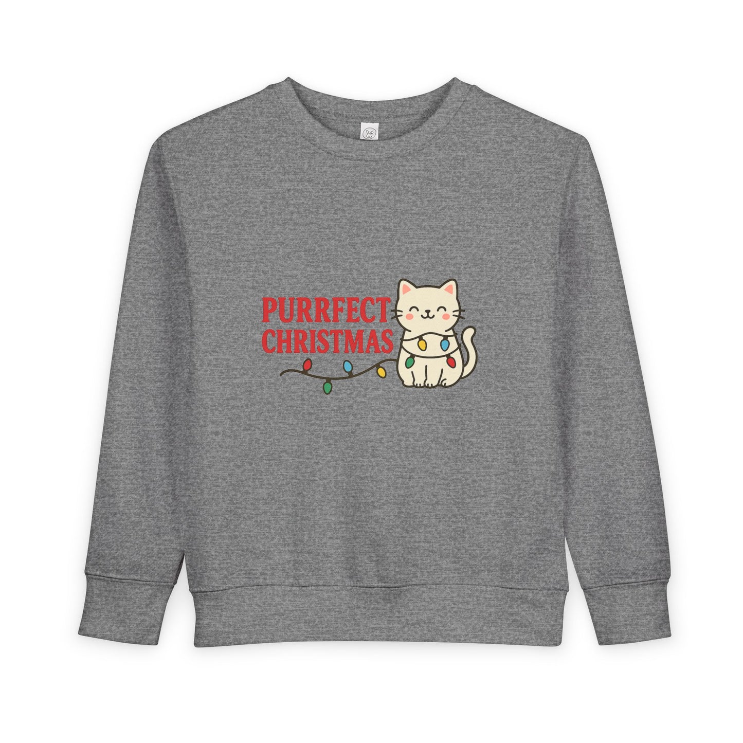 Puurfect Christmas Kitty Cat With Lights Toddler Sweatshirt