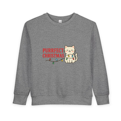 Puurfect Christmas Kitty Cat With Lights Toddler Sweatshirt