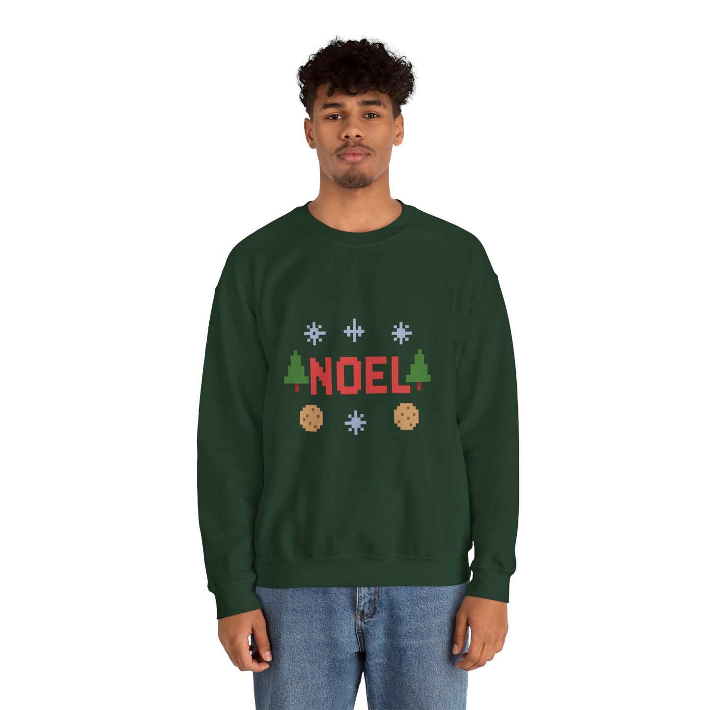 Christmas Noel In Pixel Unisex Heavy Blend™ Crewneck Sweatshirt