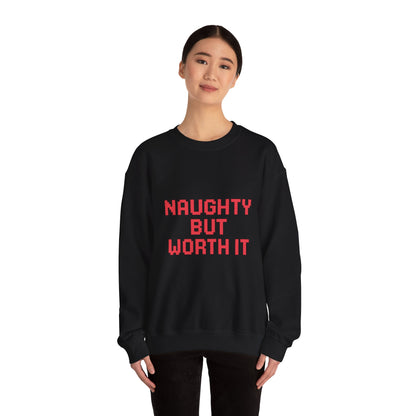 Naughty But Worth It Christmas Unisex Heavy Blend™ Crewneck Sweatshirt