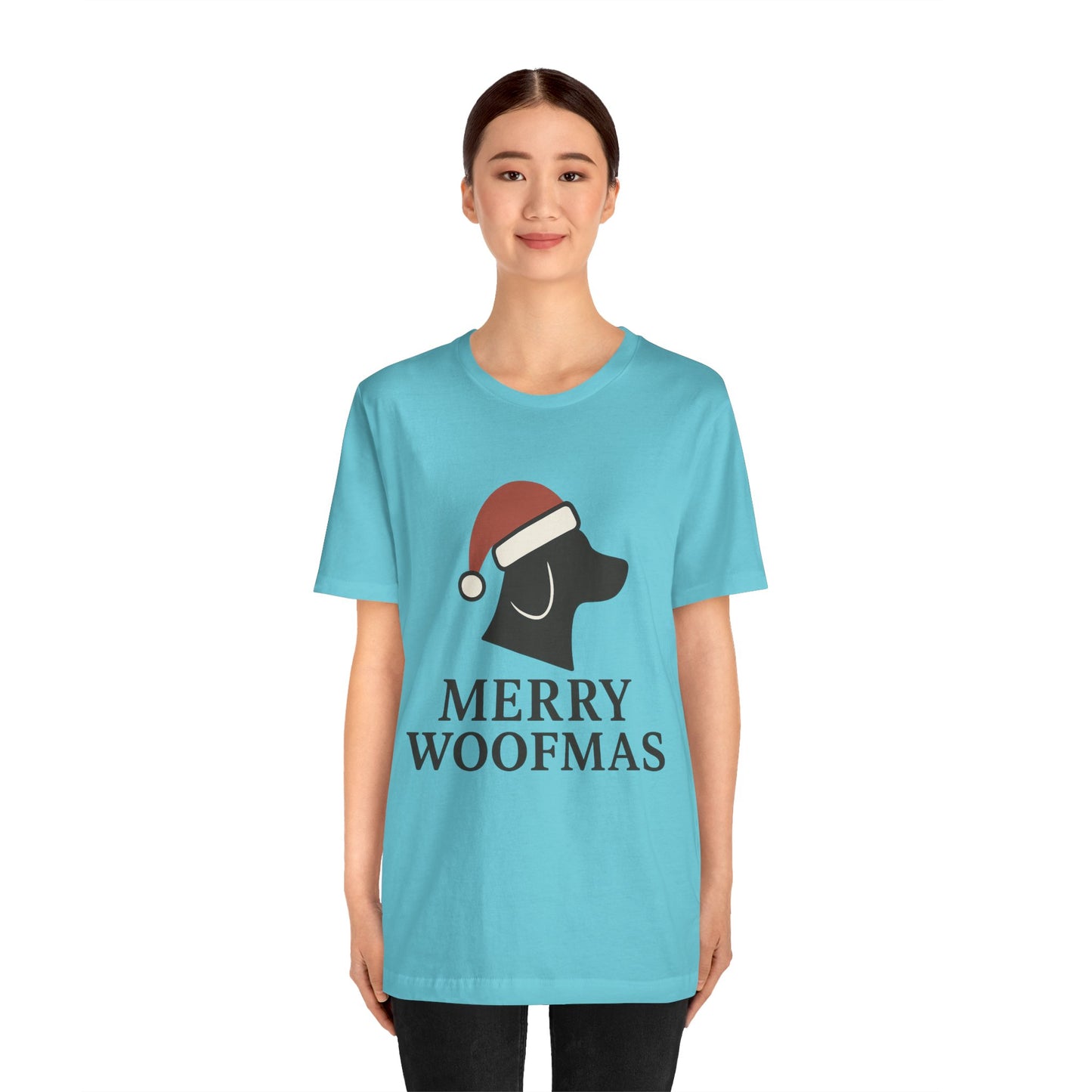 Merry Woofmas Christmas Unisex Jersey Short Sleeve Tee T-shirt