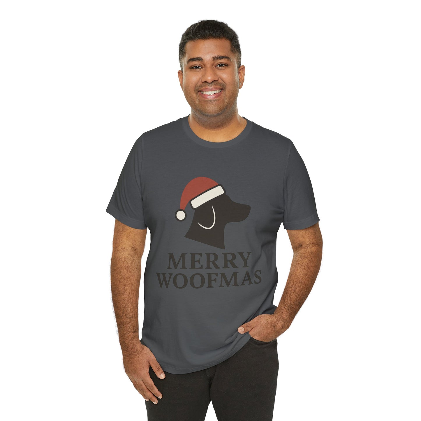 Merry Woofmas Christmas Unisex Jersey Short Sleeve Tee T-shirt
