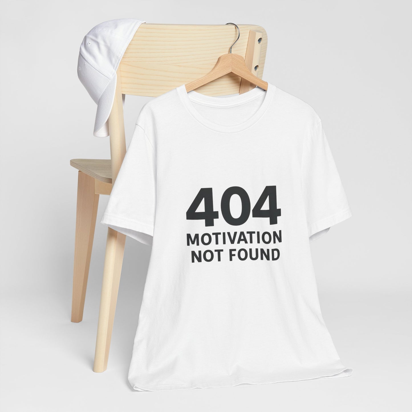404 Motivation Not Found Introverts Humor Unisex Jersey Short Sleeve Tee T-shirt