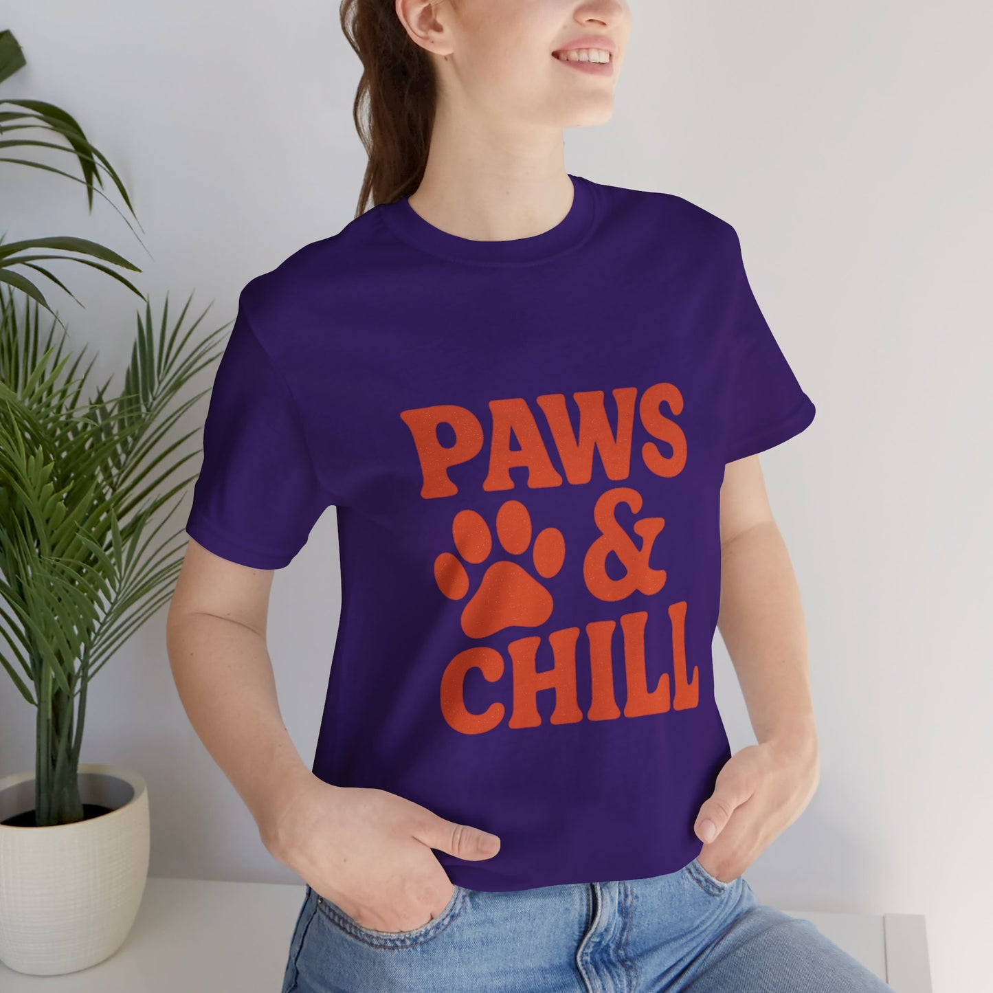 Paws and Chill Pet Lovers Unisex Jersey Short Sleeve Tee T-shirt