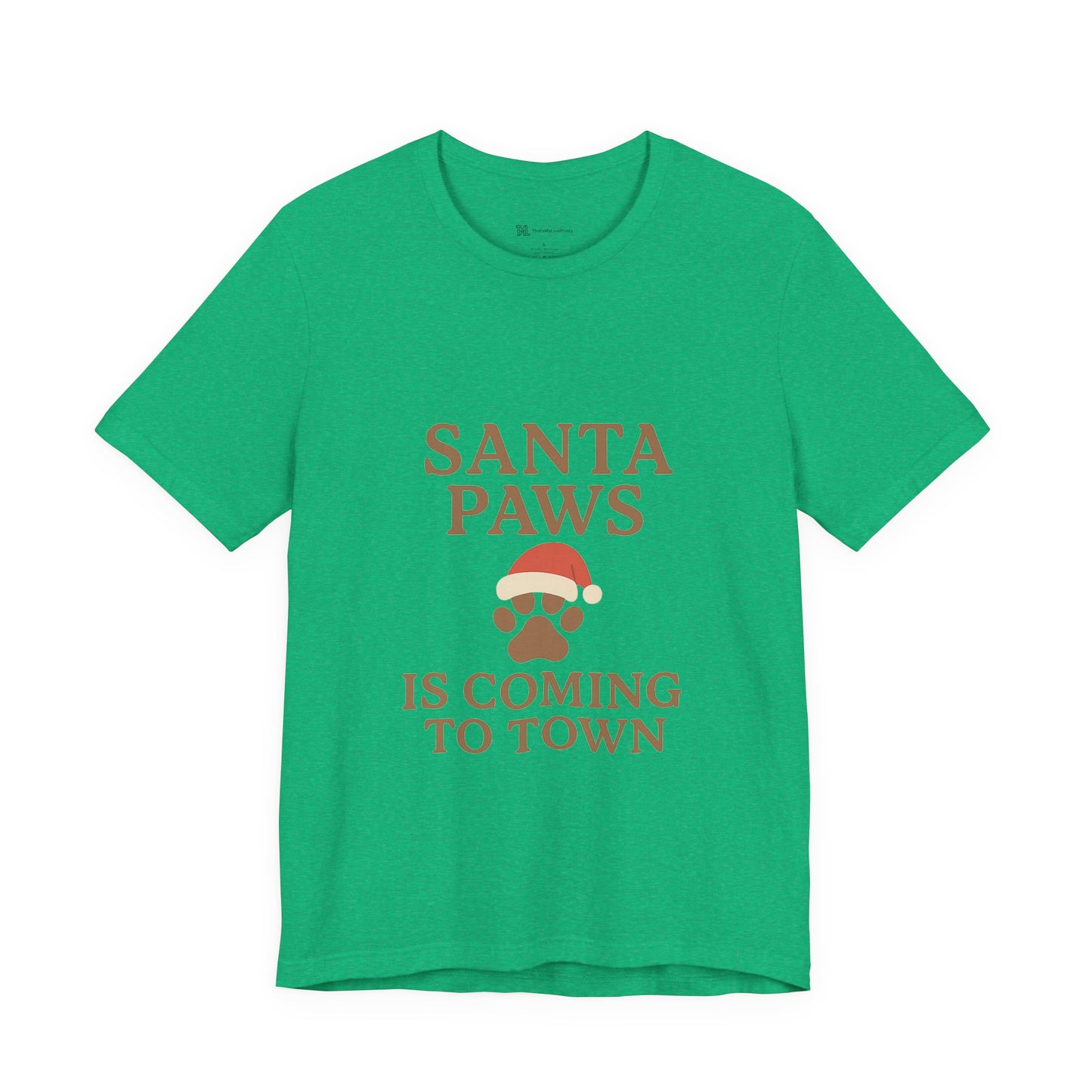 Santa Paws Is Coming To Town Christmas Unisex Jersey Short Sleeve Tee T-shirt