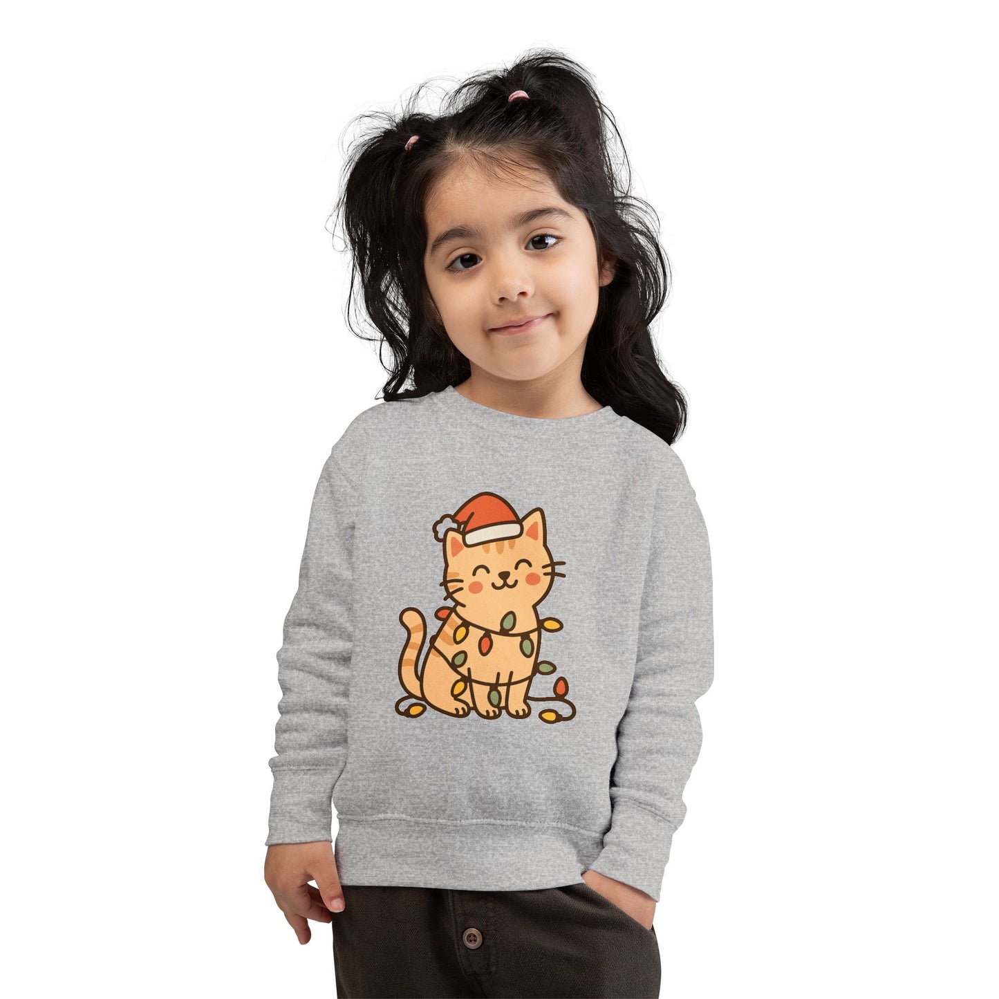 Christmas Decorated CatToddler Sweatshirt