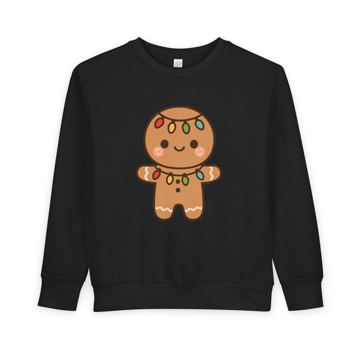 Gingerbread Cookie Decorated With Lights Christmas Toddler Sweatshirt