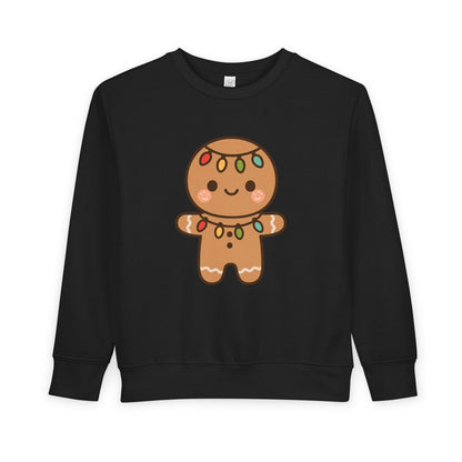Gingerbread Cookie Decorated With Lights Christmas Toddler Sweatshirt