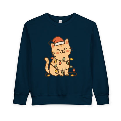 Christmas Decorated CatToddler Sweatshirt