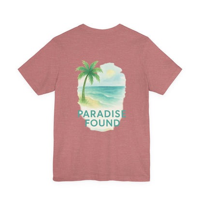 Logo Paradise Found Back Side Design Unisex Jersey Short Sleeve Tee T-shirt