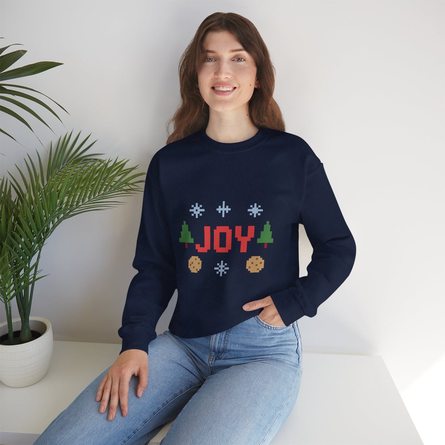 Christmas Joy In Pixel Unisex Heavy Blend™ Crewneck Sweatshirt