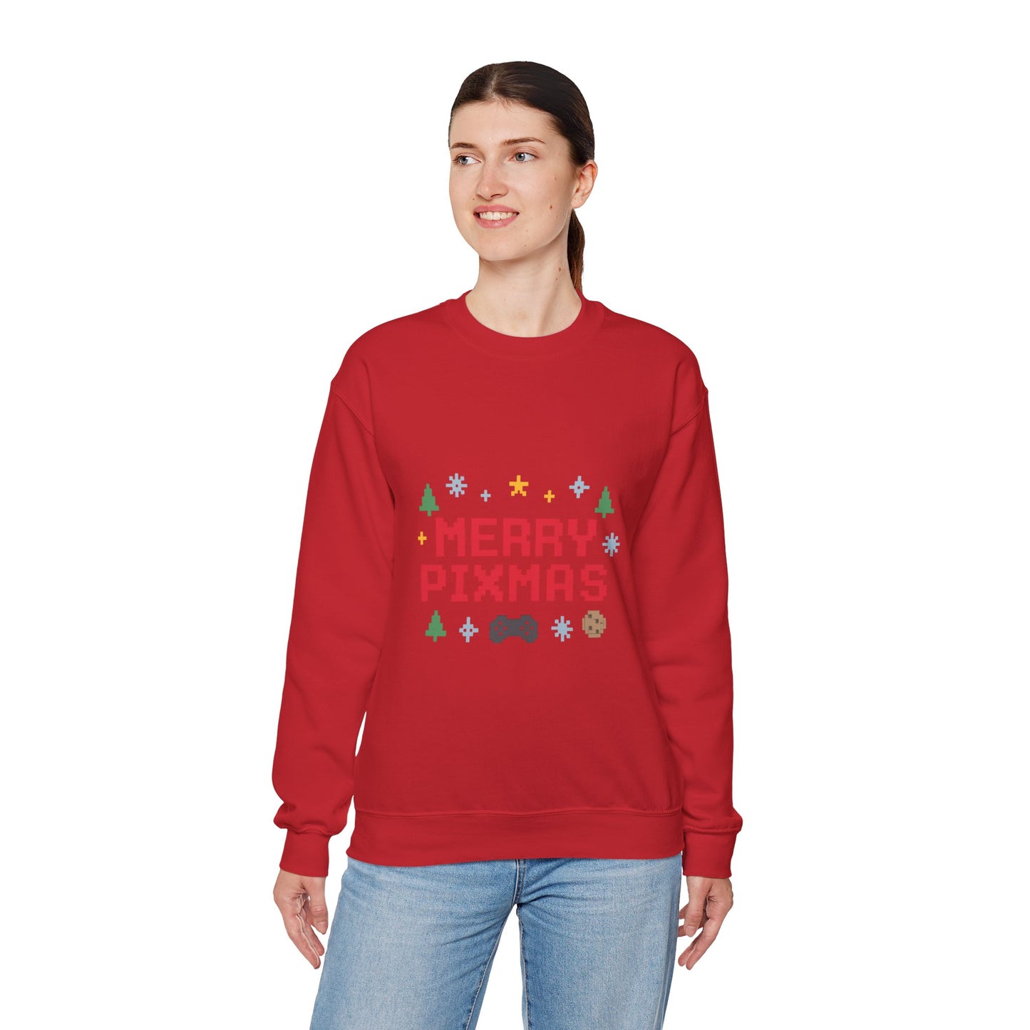 Merry Pixmas Christmas Unisex Heavy Blend™ Crewneck Sweatshirt