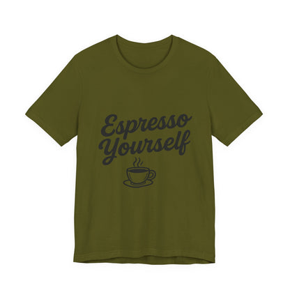 Espresso Yourself Coffee Cup Illustrated Unisex Jersey Short Sleeve Tee T-shirt