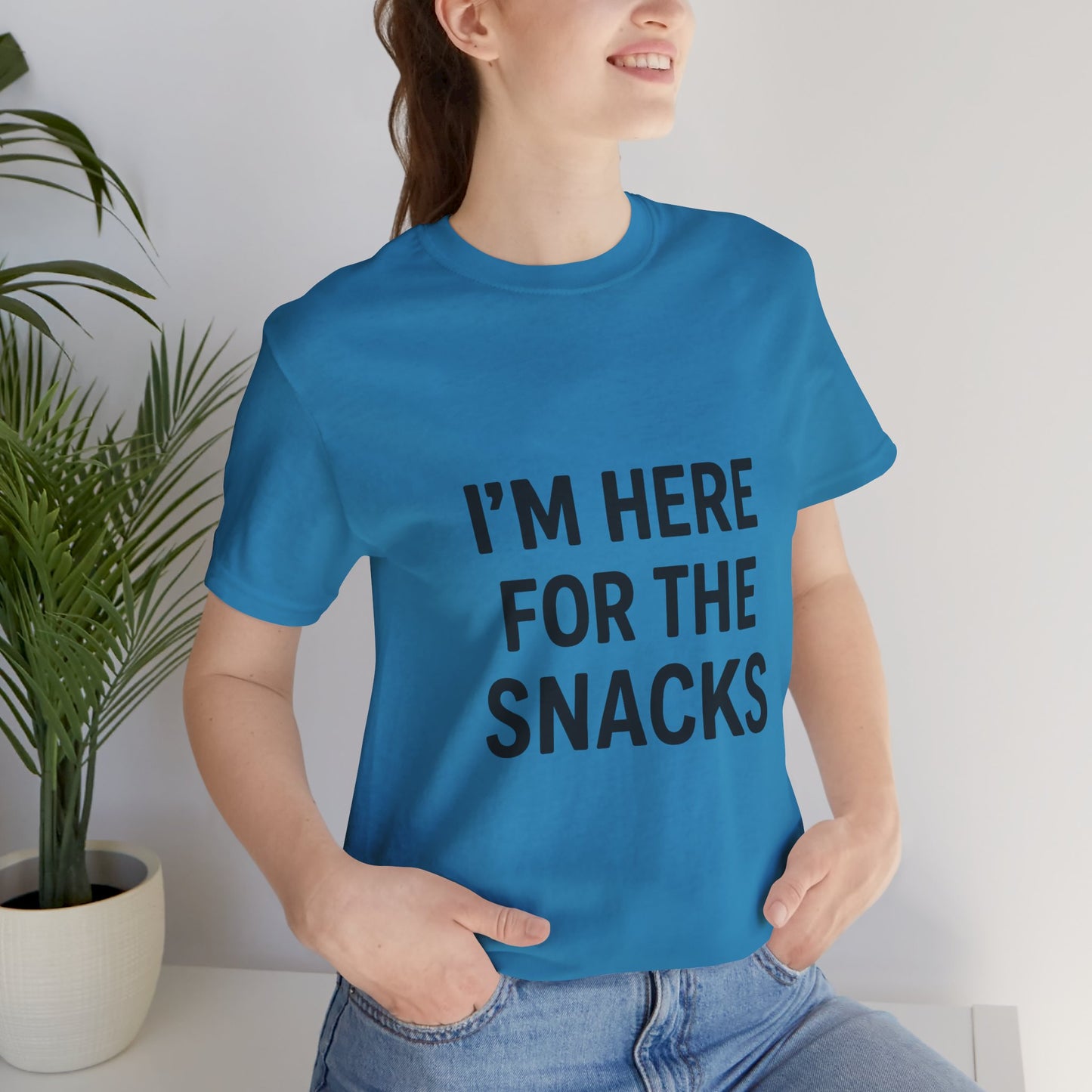 I'm Here For The Snacks Unisex Jersey Short Sleeve Tee T-shirt