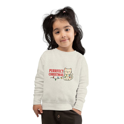 Puurfect Christmas Kitty Cat With Lights Toddler Sweatshirt